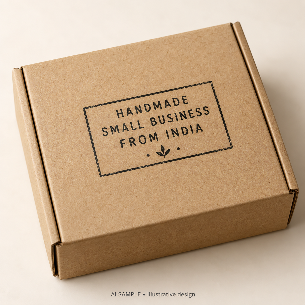 AI SAMPLE: Original illustrative concept for Indian Maker Message Stamp. Not an actual product photograph. Design, proportions and colors require merchant approval. Shown surface demonstrates the imprint and is not included.