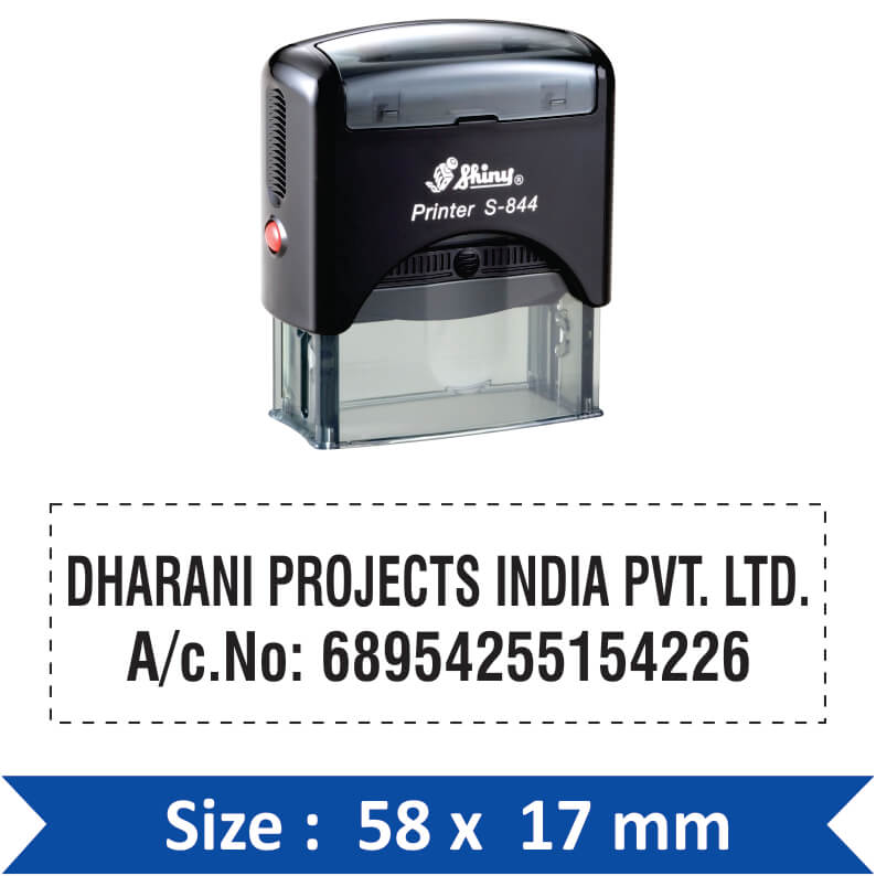 Shiny Account Number Stamp S-844