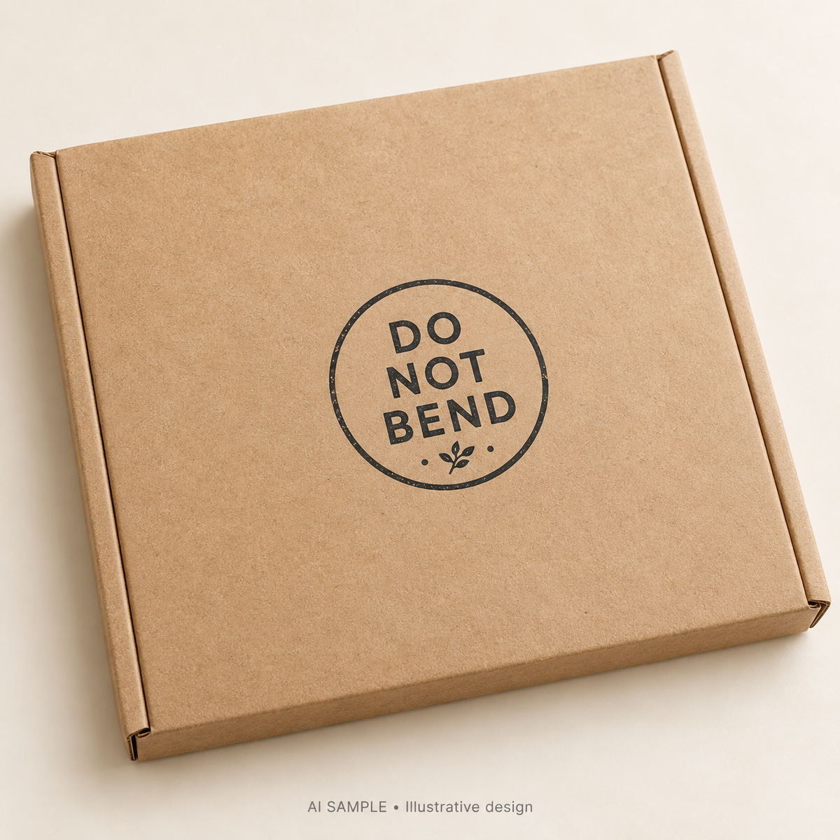 AI SAMPLE: Original illustrative concept for Keep Flat Mailing Stamp. Not an actual product photograph. Design, proportions and colors require merchant approval. Shown surface demonstrates the imprint and is not included.