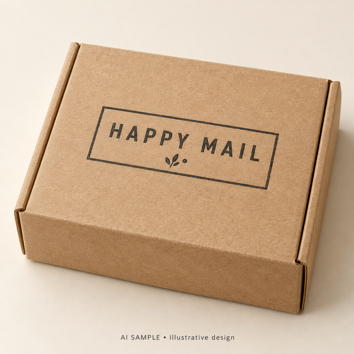 AI SAMPLE: Original illustrative concept for Mailbox Cheer Stamp. Not an actual product photograph. Design, proportions and colors require merchant approval. Shown surface demonstrates the imprint and is not included.