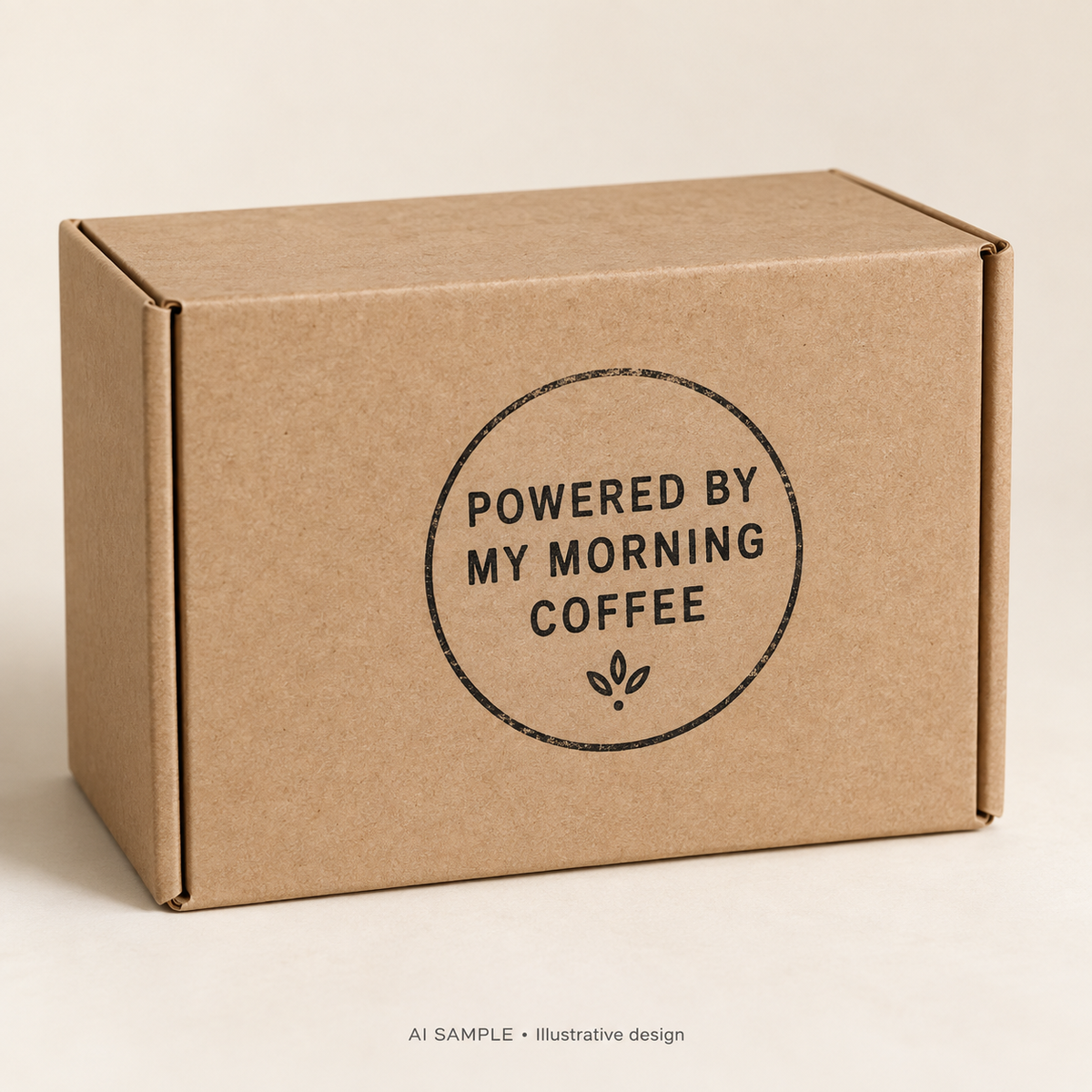 AI SAMPLE: Original illustrative concept for Coffee-Fuelled Maker Stamp. Not an actual product photograph. Design, proportions and colors require merchant approval. Shown surface demonstrates the imprint and is not included.
