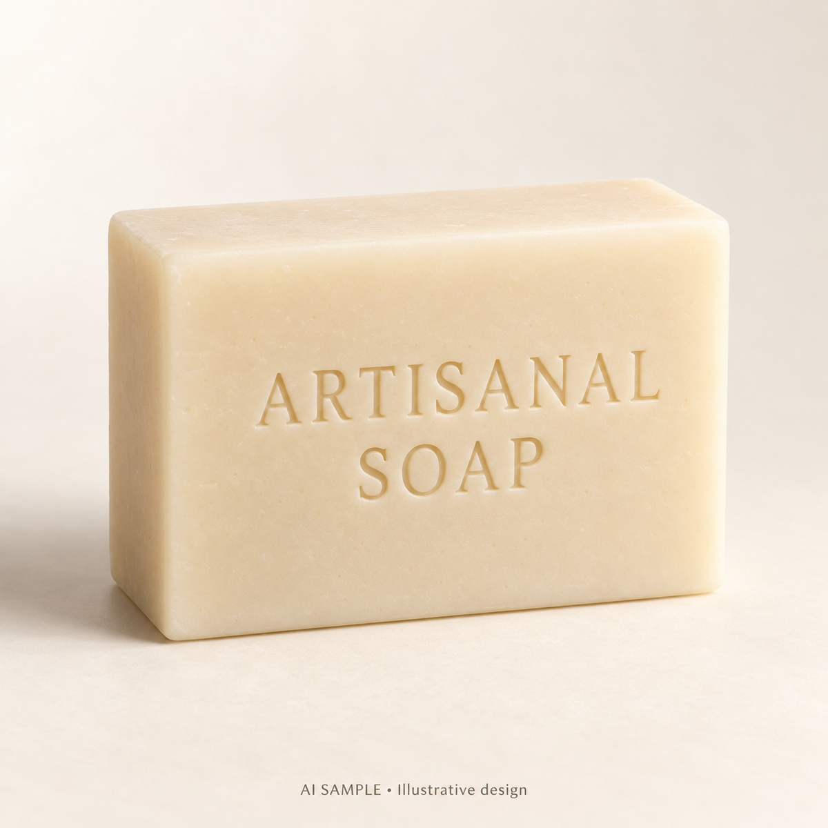 AI SAMPLE: Original illustrative concept for Artisan Bar Text Stamp 02. Not an actual product photograph. Design, proportions and colors require merchant approval. Props are not included.