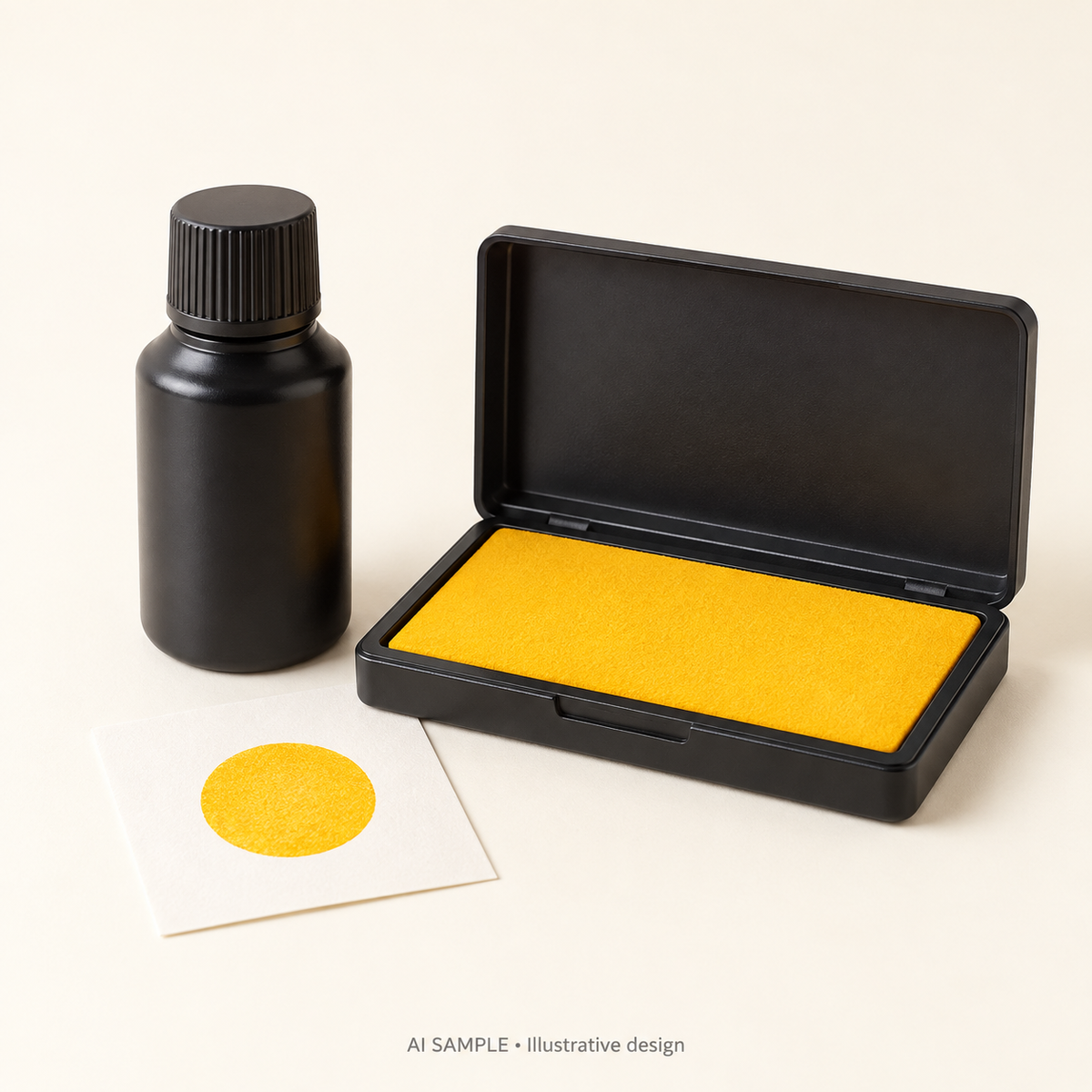 AI SAMPLE: Generic unbranded concept for Sun Dazed Ink Pad and Refill Set. Not an actual product photograph or Ranger packaging. Shade is illustrative; props are not included.